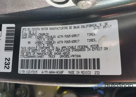 2017 Toyota Tacoma Trd Sport из США, поврежденный, VIN 3TMCZ5AN4HM114487